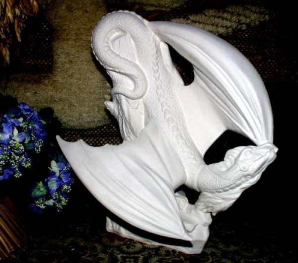 Dragon and Rider – der Drache und sein Reiter – 30 cm hoch – Schrühware
