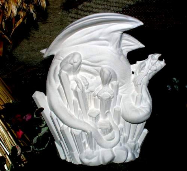 Winterdrache – kleine – 19 cm hoch – Schrühware