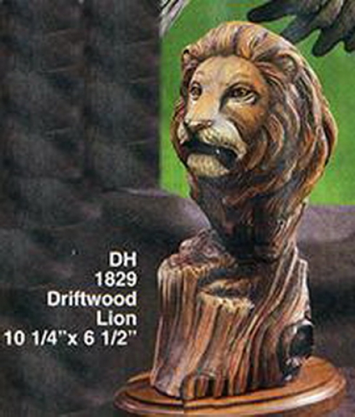 Löwen-Skulptur - Lion Driftwood – 26 x 16,5 cm – Schrühware