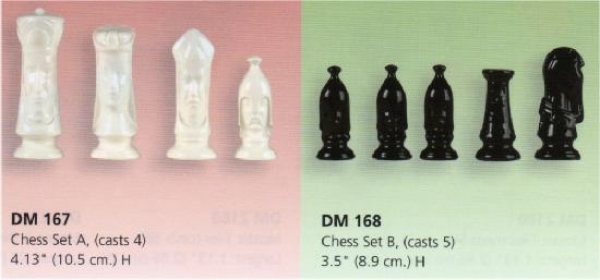 DUNCAN–Gießformen-Satz – neu – Schachfiguren – 9-teilig – 8,9 – 10,5 cm hoch