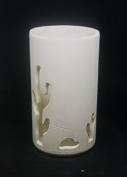 Windlicht – Becher mit Wüstenmotiv – 11 cm hoch – Schrühware – Unikate