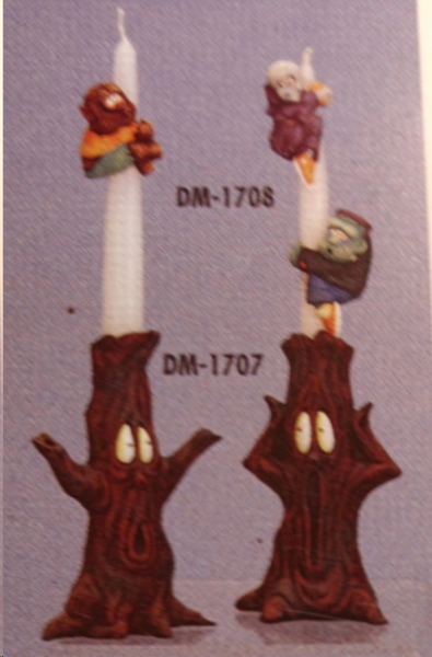 DUNCAN-Gießform - neu – Halloween-Bäume – Kerzenständer im 2er-Set – je 17,8 cm hoch - USA