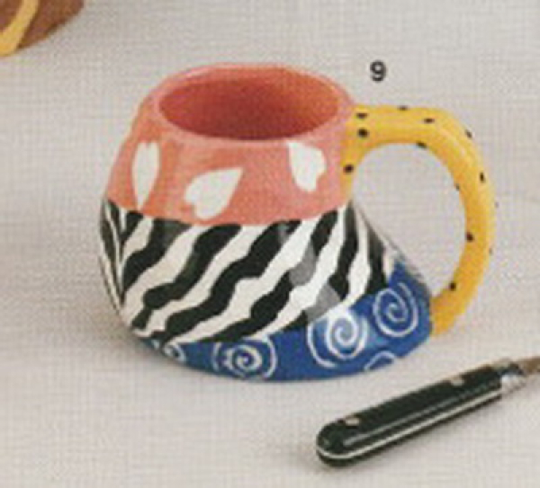 DUNCAN-Gießform - neu – Wonky Cup – schiefe Tasse – 7,6 cm hoch – 12,7 cm breit – 10,2 cm  Ø - USA