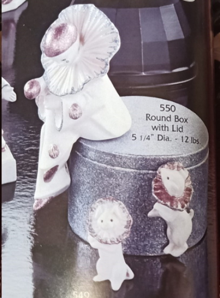 Pierrot mit Hunden im 3er-Set - bis 20 cm hoch - ohne runde Dose - Schrühware