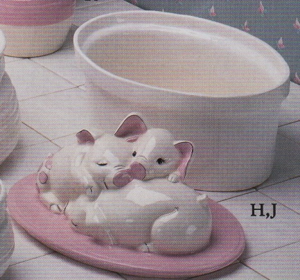 Kasserolle mit Schweine-Deckel – 27 x 21 cm – Schrühware