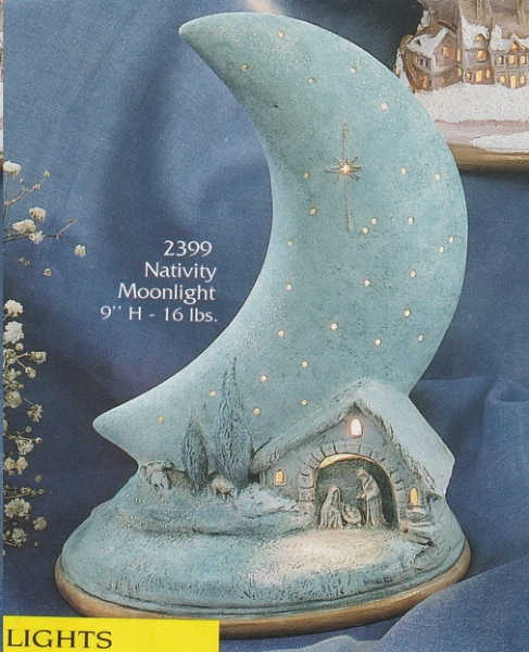 Mondlicht – Heilige Nacht - Krippenhaus – 23 cm hoch – Schrühware