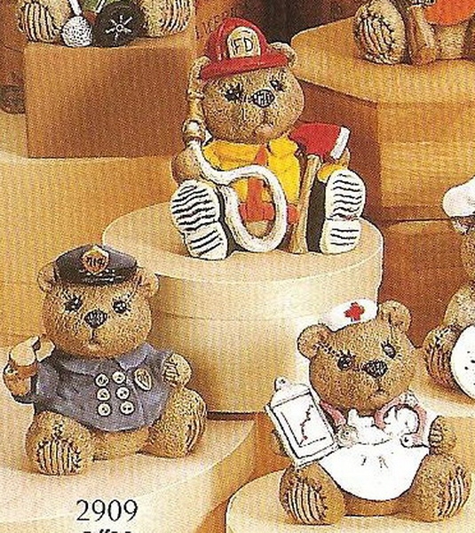 Berufsbär – Feuerwehrmann – 8 cm hoch - Schrühware