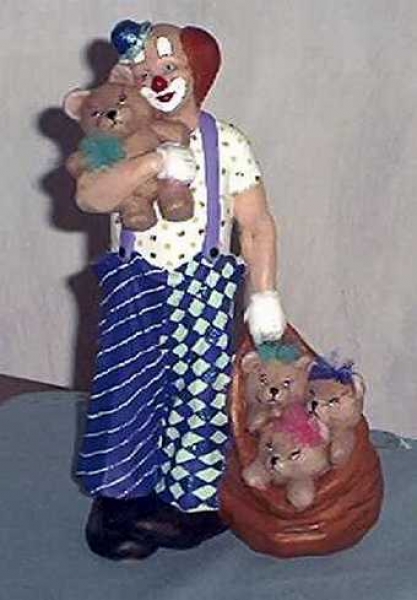 Clown mit Teddys - 23 cm hoch - gebrauchte GARE-Gießform - fast neu