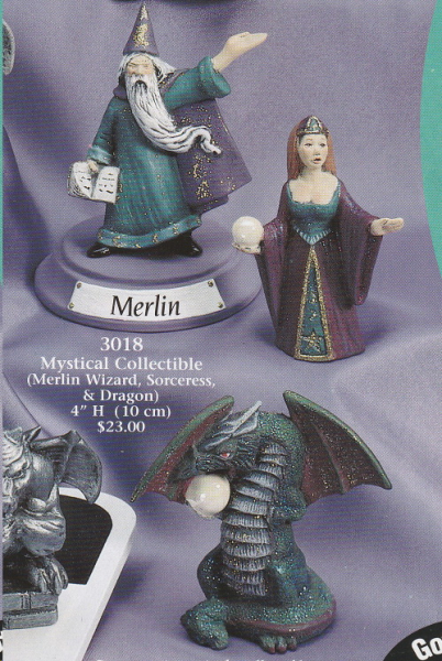 Mystik-Miniaturen im 3er-Set – bis 10 cm hoch – Zauberer – Drache – Zauberin – Schrühware