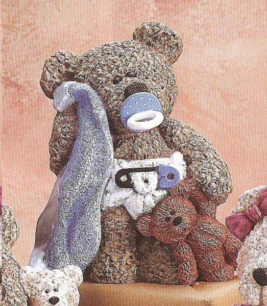 Teddy mit Schnuller und Tuch - 25 cm hoch - Schrühware