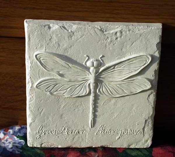 Wandkachel – Libelle – 15 x 15 cm – Schrühware