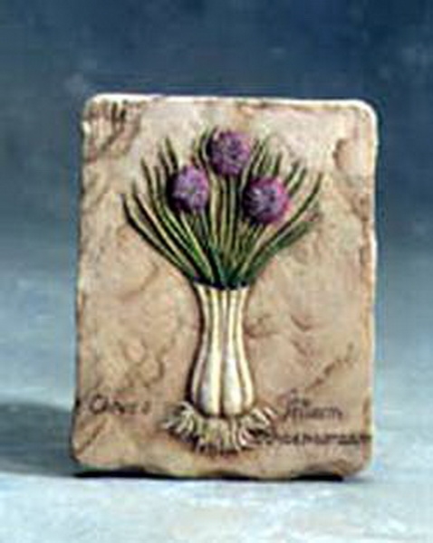 Wandkachel mit Schnittlauch – 23 x 15 cm - Schrühware