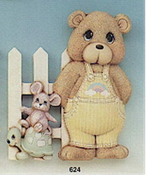 Teddy-Zaun für die Wand – rechts - 25,4 x 22,9 cm – Schrühware