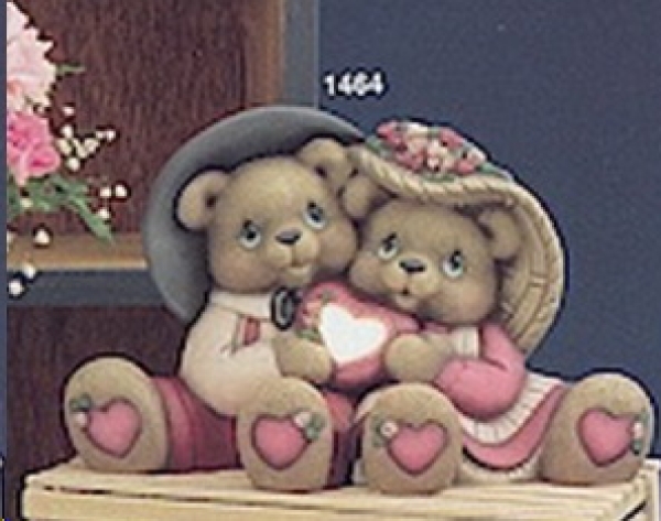 Valentine Cuddle Bears – 27,5 x 18 cm – Schrühware