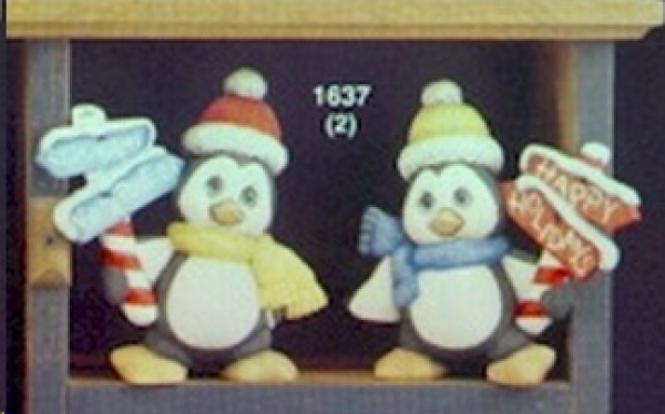 ClayMagic-Gießform - neu – Pinguine mit Wegweiser im 2er-Set - je 15 cm hoch – USA