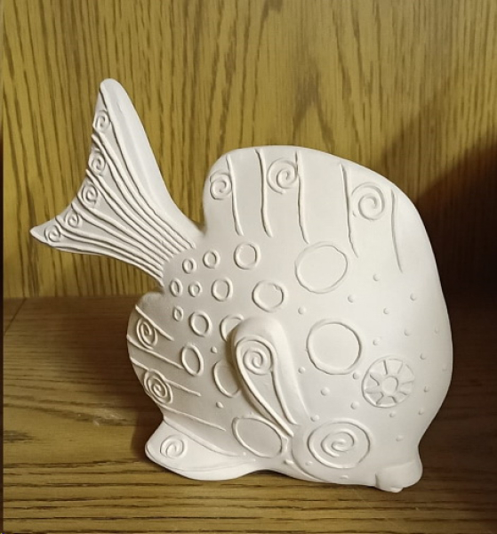 Tang and Damsel Fish - 17,1 und 14,6 cm lang – zum Stellen – Schrühware