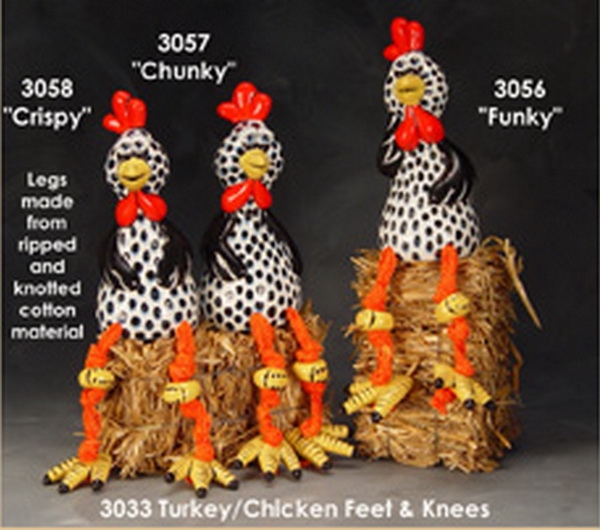 ClayMagic-Gießform - neu – Funky Chicken – 17,1 x 7,6 cm – im Bild rechts - USA - ohne Form für Füße und Kniee FN-J-3033