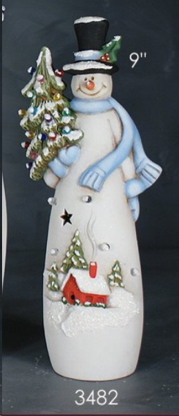 ClayMagic-Gießform - neu –  Snowman w/ Scene – Schneemann mit Landschaftsszene – 22,9 x 8,9 cm – USA
