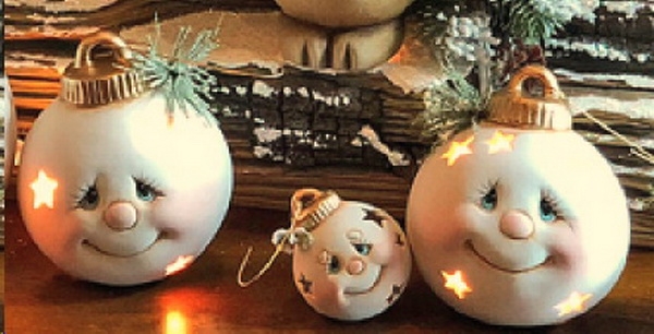 ClayMagic-Gießform - neu – GB Jack Ornaments – Schneekugeln (3) – je 10,8 x 12 cm - USA