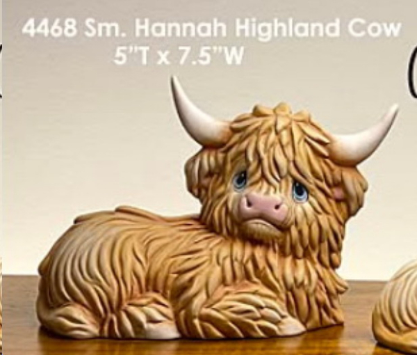 ClayMagic-Gießform - neu – Small Hannah Highland Cow – 12,7 cm hoch – 19 cm breit - USA