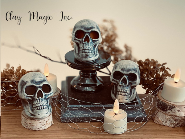 ClayMagic-Gießform - neu – GB Doom Skulls im 3er-Set – je 7 x 5,7 cm – die mittelgroßen auf den Fotos – USA