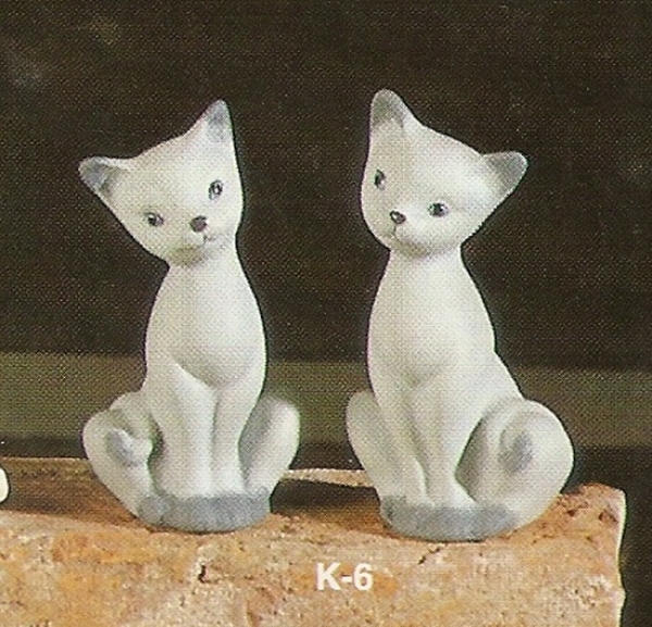 Katzen im 2er-Set – je 6 cm hoch – Schrühware