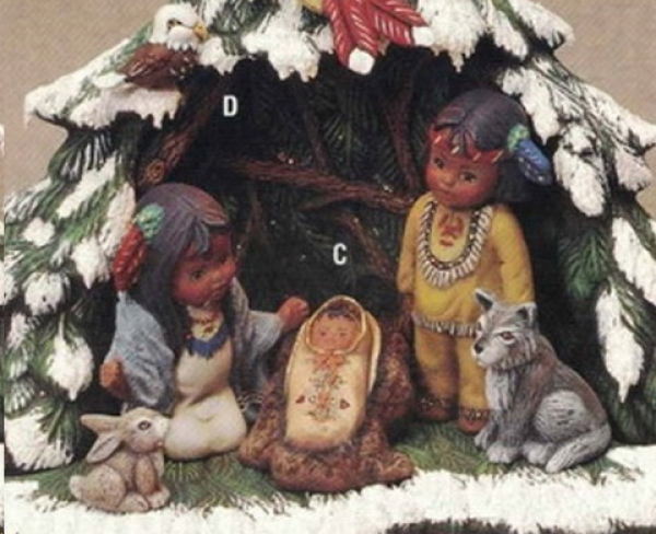 KIMPLE-Gießform - neu – Indianerkrippe: Heilige Familie (ohne Tiere) – bis 11,4 cm hoch - USA