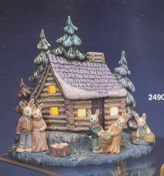 Oster-Szene zum Beleuchten – 26 x 24 cm – Schrühware