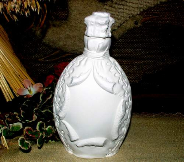 Ledervase mit Stopfen – 23 cm hoch – Schrühware – Sonderangebot