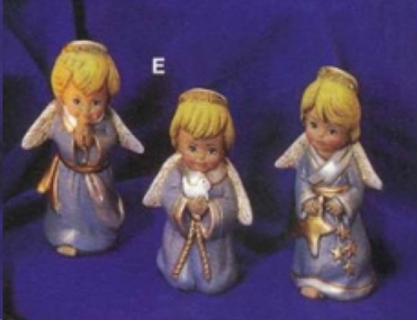 Blessed Angels – Engel im 3er-Satz – bis 12,7 cm hoch – Schrühware