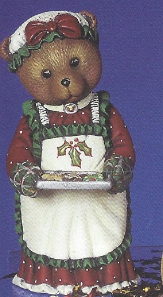 Mrs. Claus Bear – Teddy-Oma – 15 cm hoch – Schrühware