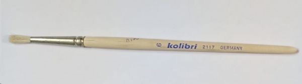 KOLIBRI-Pinsel – Brushpinsel – Naturborste – rund  - Größe 6 – 10 mm Borstenlänge