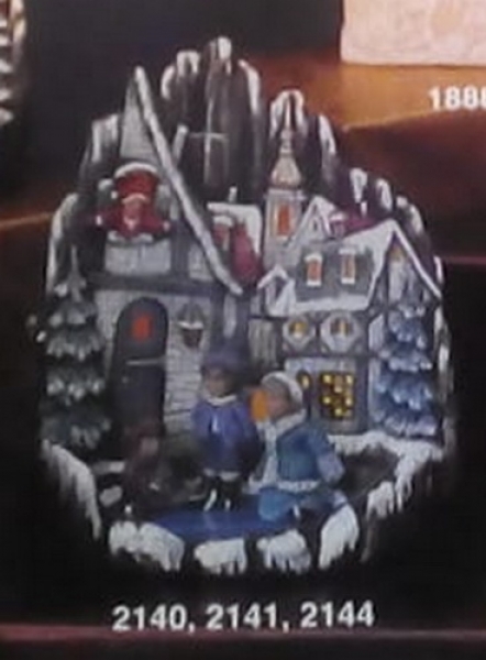 Winterlandschaft zum Beleuchten – Familie – 26 cm hoch – Schrühware