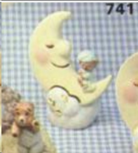 MacCloud–Gießform – neu – Teddy auf Mond – 22,5 cm hoch