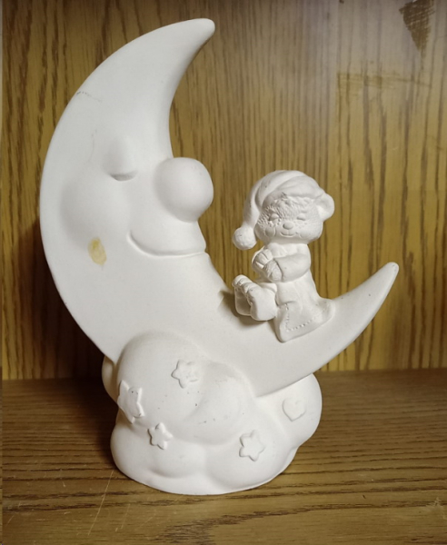 MacCloud–Gießform – neu – Teddy auf Mond – 22,5 cm hoch