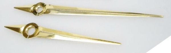 Uhrzeiger im 2er-Set - Minute + Stunde - Aluminium - 70+88mm lang – goldfarben Uhrzeiger im 2er-Set - Minute + Stunde - Aluminium - 70+88mm lang – goldfarben
