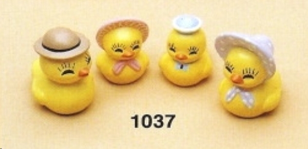 Springtime Ducks – Enten im 4er-Set – bis 5 cm hoch – Schrühware