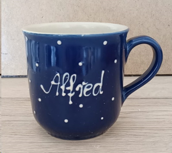 RKT - Namens-Tasse - Ein-Punkt-Blau – Alfred