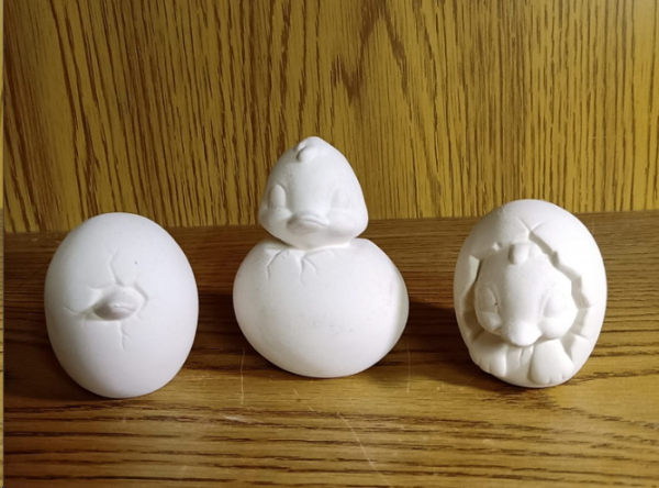 Küken in der Schale im 3er-Set – bis 6 cm hoch – Schrühware