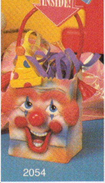 Tüte – Stiftebehälter - Clown – 10 cm hoch – innen glasiert - Schrühware – Sonderangebot