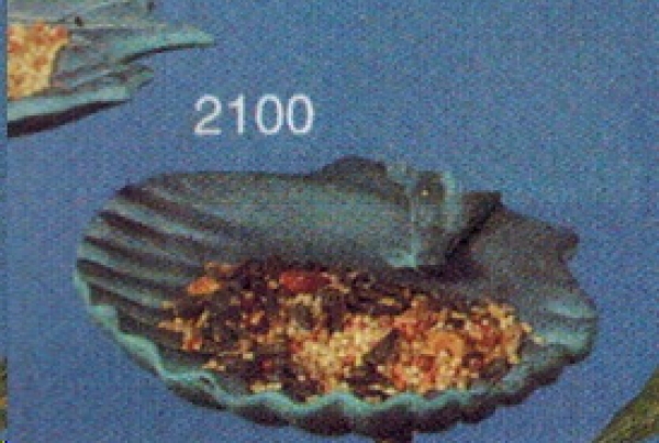 Muschelschale - Vogeltränke – Birdfeeder -14 cm Ø – Schrühware