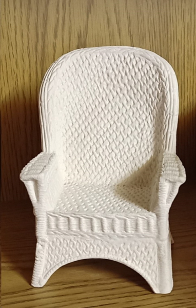 Korbsessel – Wicker Chair – 17,8 cm hoch – Schrühware – Sonderangebot