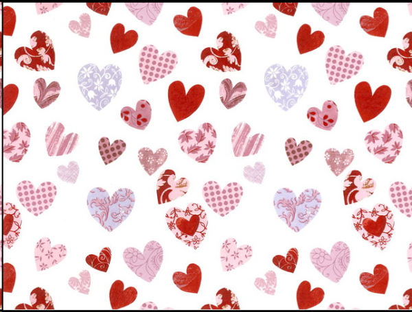 Decal – Chintz – Patchwork Hearts bis 28 x 28 mm – ca. 50 x 70 cm