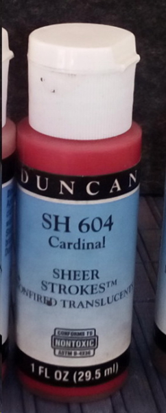 SH-604 – Cardinal – Sheer Strokes – durchscheinend – Kaltmalfarbe von DUNCAN – 29,5 ml – Altbestand