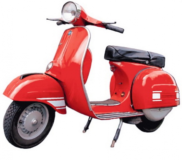 Keramik-Tasse  - Becher mit Wunschtext – Motiv: 1 x Vespa – Roller – Red Scooter