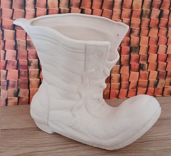 Stiefel zum Bepflanzen – Boot Planter – 18,5 cm hoch – Schrühware – 2. Wahl – Sonderangebot