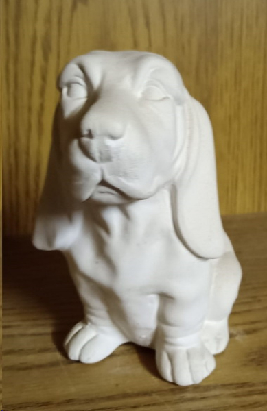 Sitzender Hund – Dackel – 14 cm hoch – Schrühware – Restbestand – Sonderangebot