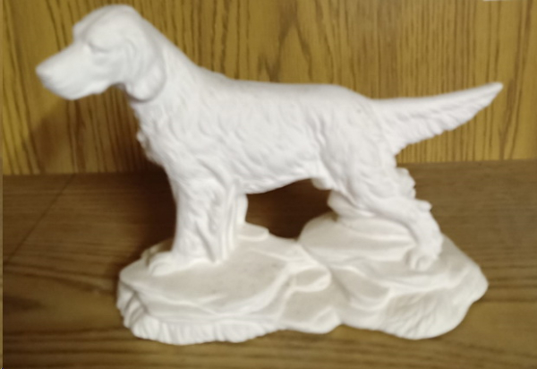 Stehender Hund – Retriever – 21 x 15 cm – Schrühware – Restbestand – Sonderangebot