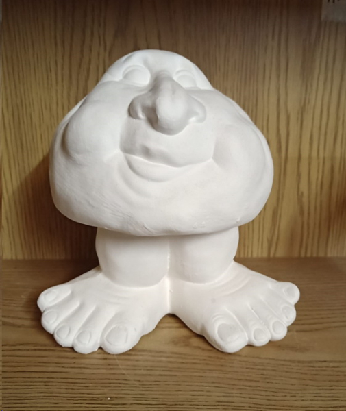 Stein auf Fuß – insgesamt ca. 22 cm hoch – Schrühware – 2. Wahl – Sonderangebot