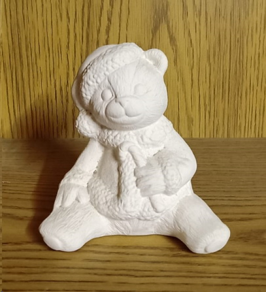 Weihnachtsteddy – 11 cm hoch – Schrühware – Restbestand